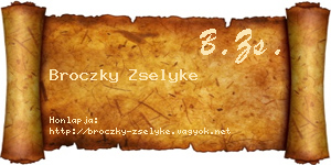 Broczky Zselyke névjegykártya
